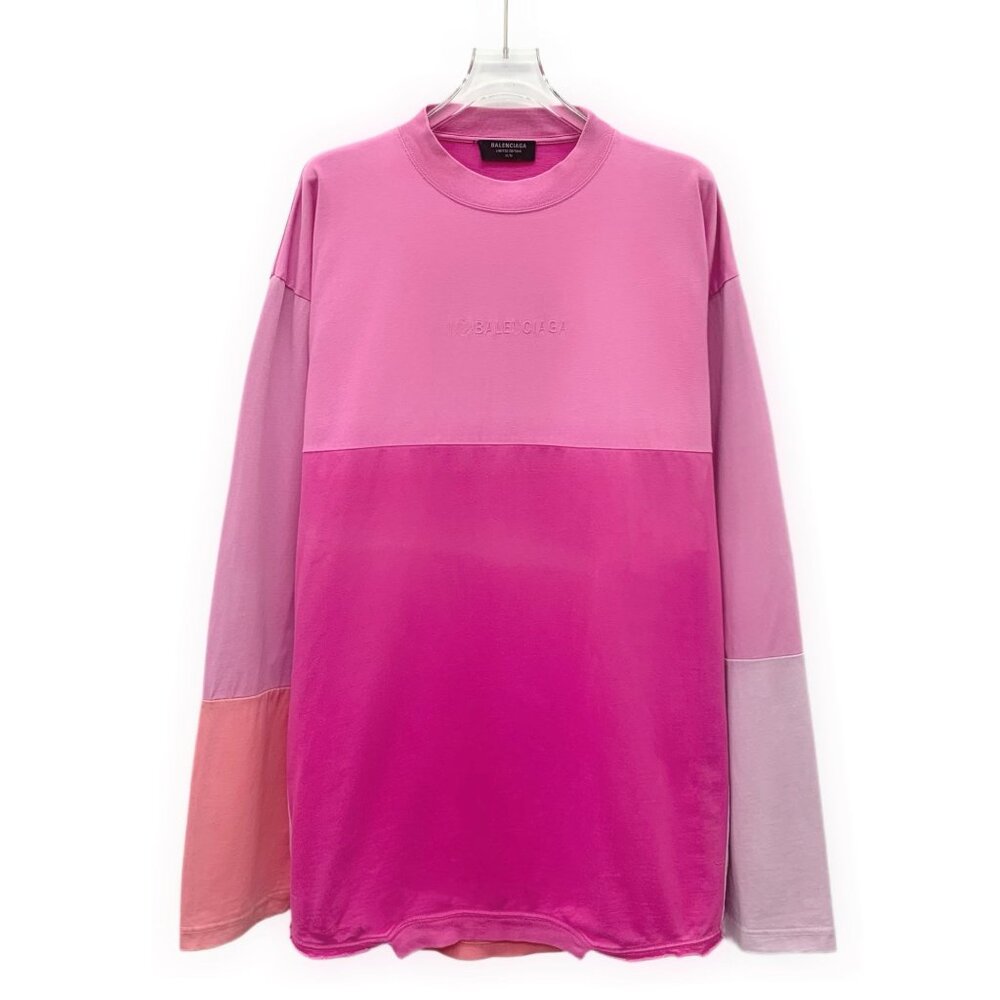 Balenciaga Color-Block Logo Embroidered Crew Neck Short Sleeve T-Shirt XS Size 9